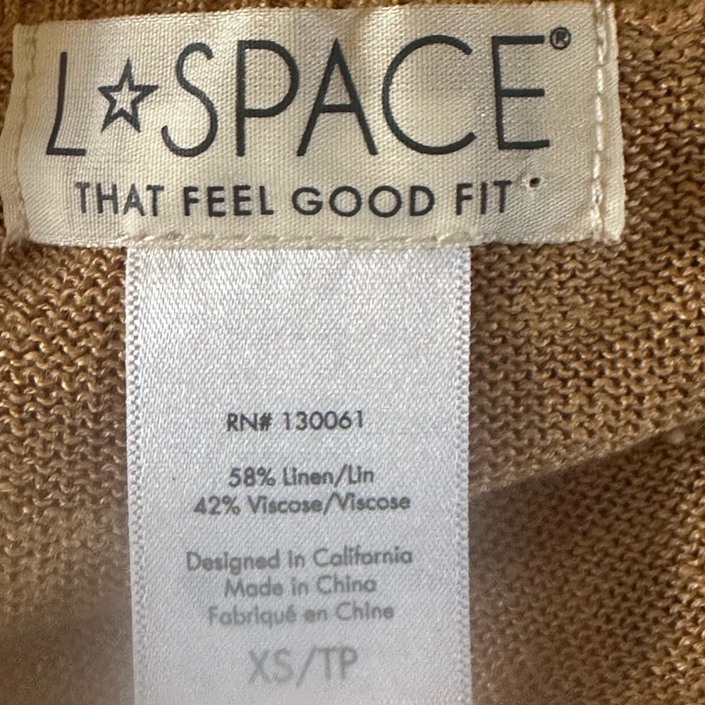 L*Space “Riley” Cropped Sweater Knit Top in Toffee Size XS New Without Tags! - Picture 11 of 11
